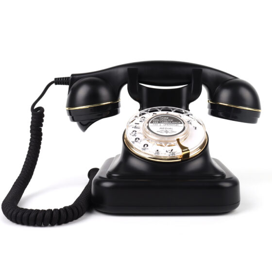 Rotary Landline Telephone CT-8022 with vintage rotary dial and classic black handset
