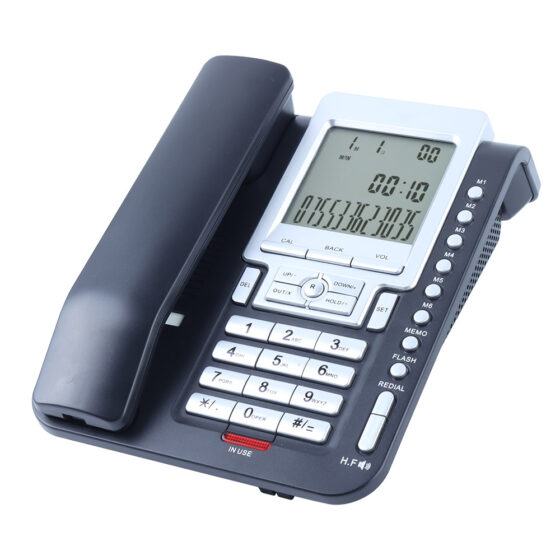 Caller ID Telephone CT-388 for home use, featuring a clear LCD display, call history tracking, and adjustable volume.