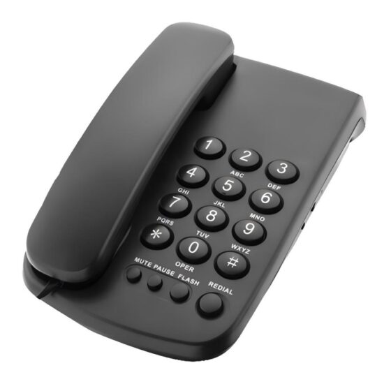 Basic Office Telephone with numeric keypad and handset, ideal for daily communication in corporate or hotel environments. Basic Office Telephone with numeric keypad and handset, ideal for daily communication in corporate or hotel environments.