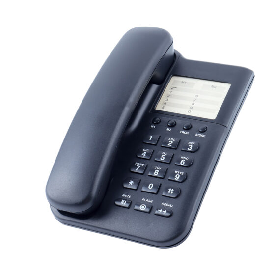 Tone Basic Telephone CT-233, dark blue corded home landline phone with numeric keypad and LCD screen Tone Basic Telephone CT-233, dark blue corded home landline phone with numeric keypad and LCD screen