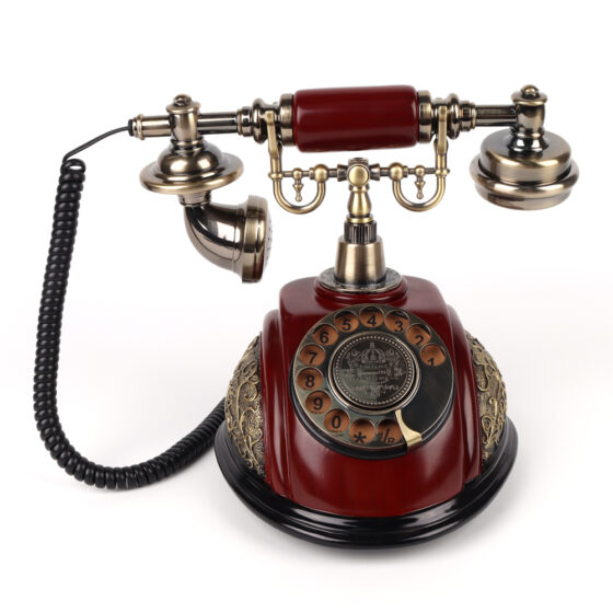 European style telephone CT-8028 vintage rotary telephone with brass base.
