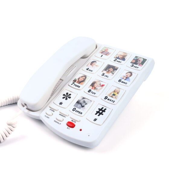 CT-258 big button Telephone, memory keys, photo dialing.