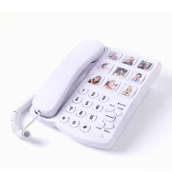 CT-259 big button hearing aid Telephone, angled view, large keys.