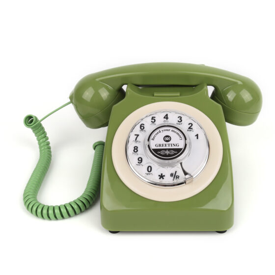 British Style Rotary Audio Telephone CT-8019, vintage rotary dial Telephone with a classic British design for home and office.