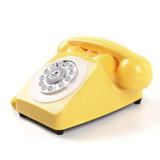 Vintage Bluetooth Telephone with rotary-style design, perfect for home decor and office use.