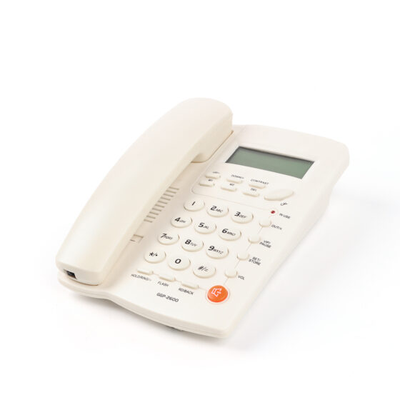 White Business Caller ID Corded Telephone CT-606 with LCD display and numeric keypad.