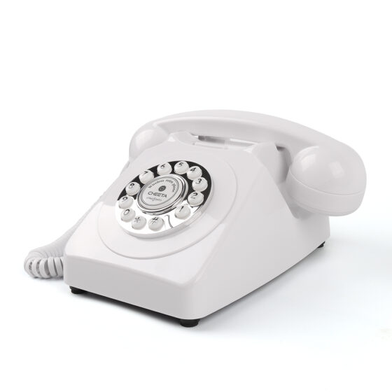 Retro Bluetooth Telephone with vintage rotary design, wireless calling, and classic black finish for home and office.