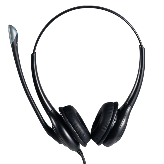 Service Desk Telephone VH618D, noise-cancelling microphone, comfortable headband, and clear communication for service teams.